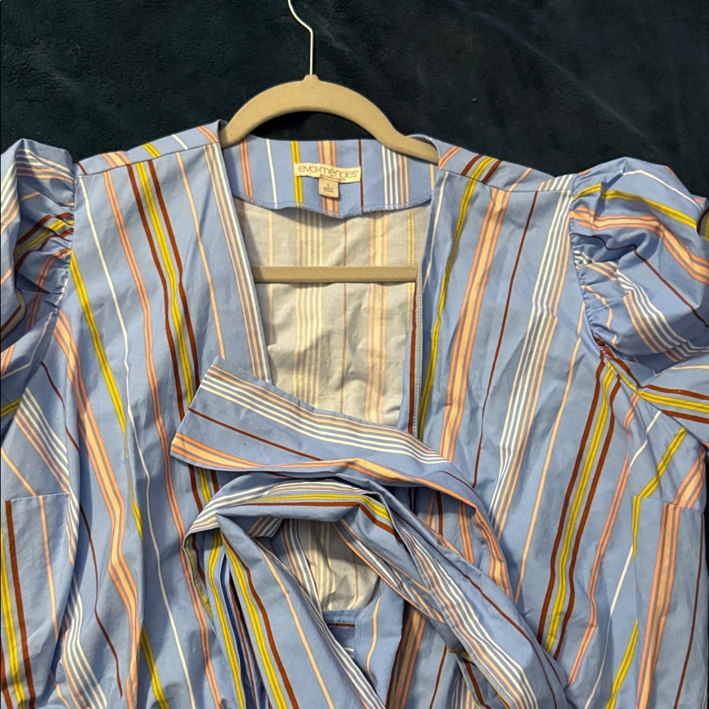 Eva Mendes for New York & Company Multicolor Striped Blouse
